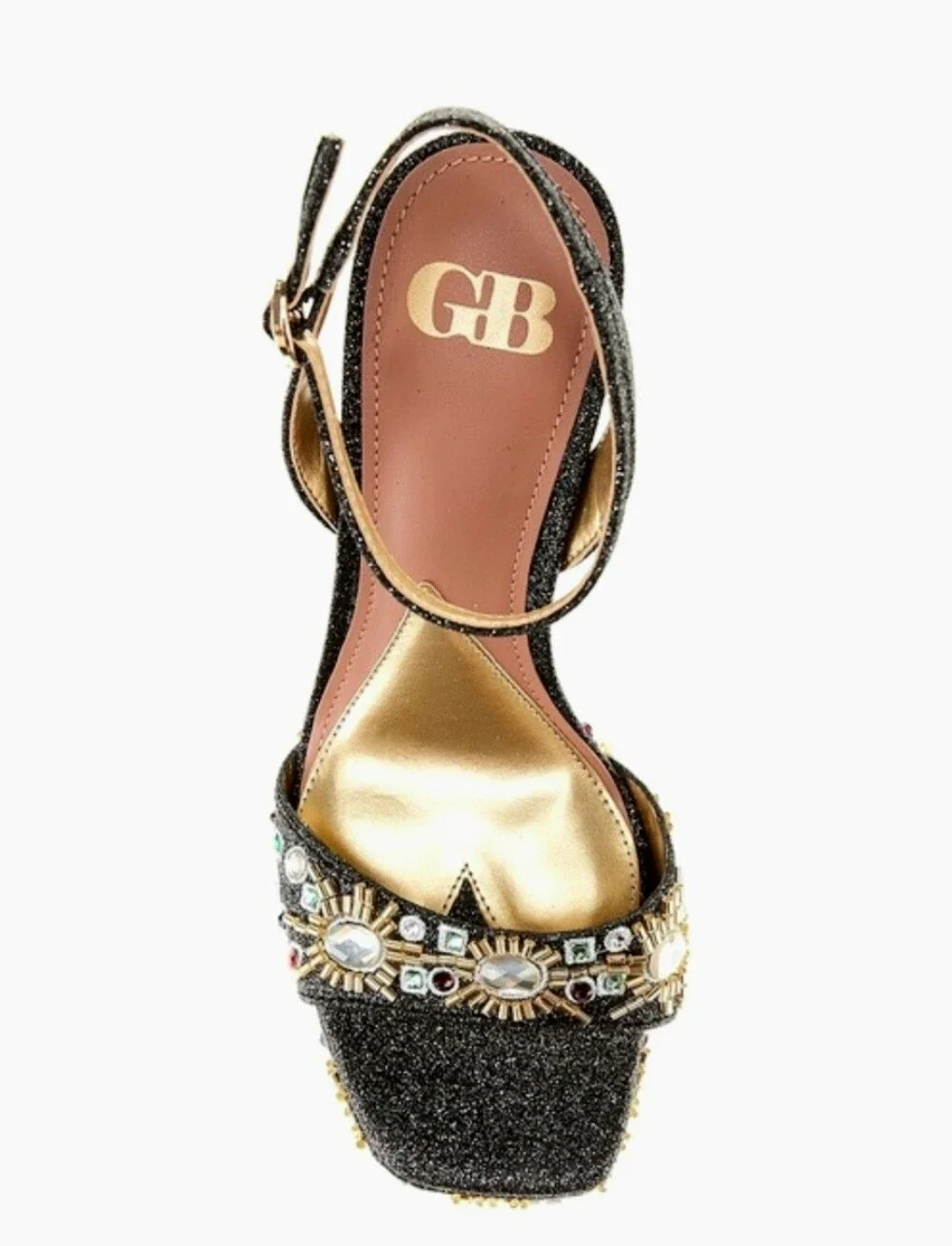 Gianni Bini Enchant-Ment Beaded Jewel Ornamented Platform Dress Sandals 7.5